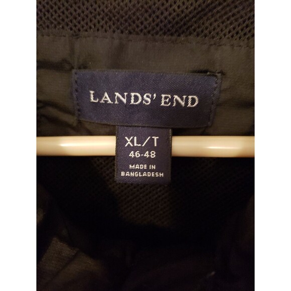 Lands' End Men's Jacket XL/T 46-48 Black Grey Full Zip Lightweight Packable - Picture 3 of 7